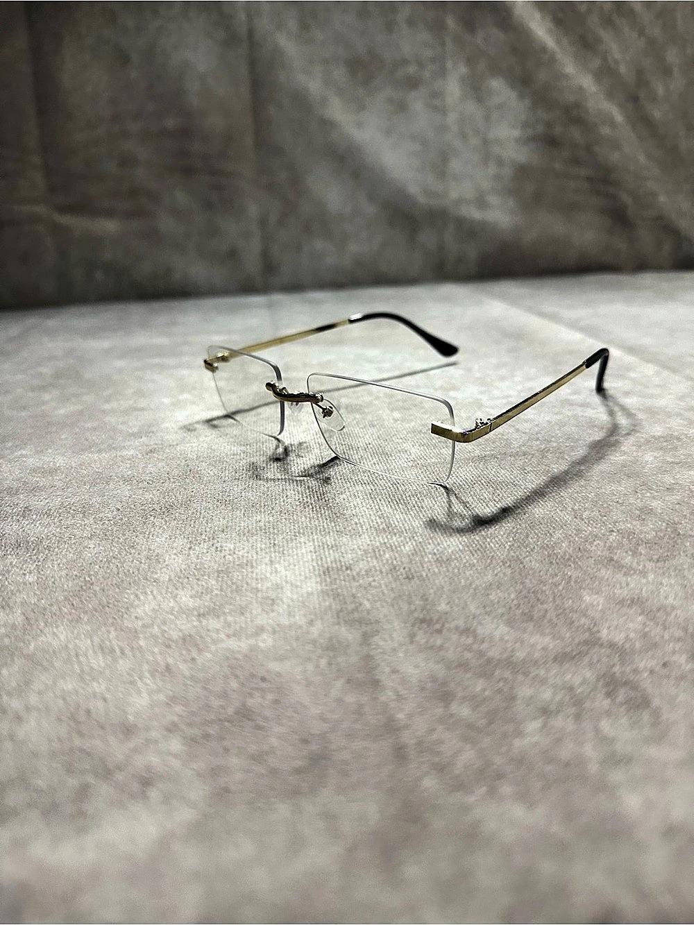 Gold & Black Rimless Glasses Like New